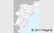 Gray Simple Map of Kwazulu/Natal, single color outside