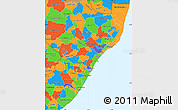 Political Simple Map of Kwazulu/Natal