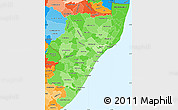 Political Shades Simple Map of Kwazulu/Natal