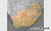 Satellite Map of South Africa, desaturated