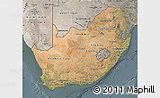 Satellite Map of South Africa, semi-desaturated