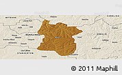 Physical Panoramic Map of BETHAL, shaded relief outside