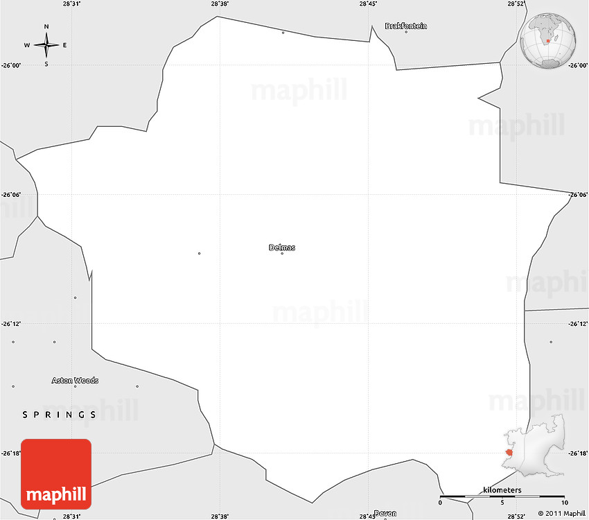 Silver Style Simple Map of DELMAS