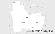 Silver Style Simple Map of HIGHVELD RIDGE