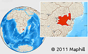 Shaded Relief Location Map of Mpumalanga