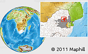 Physical Location Map of LYDENBURG, highlighted country, highlighted parent region