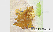 Physical Map of Mpumalanga, lighten
