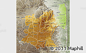 Physical Map of Mpumalanga, semi-desaturated