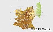 Physical Map of Mpumalanga, single color outside