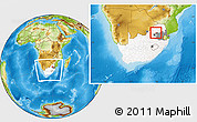 Physical Location Map of MORETELE (2), highlighted country, highlighted parent region, within the entire country