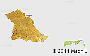 Physical 3D Map of PIET RETIEF (O), single color outside