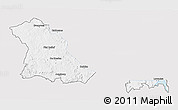 Silver Style 3D Map of PIET RETIEF (O), single color outside