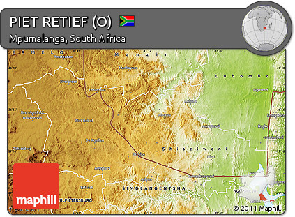Physical Map of PIET RETIEF (O)