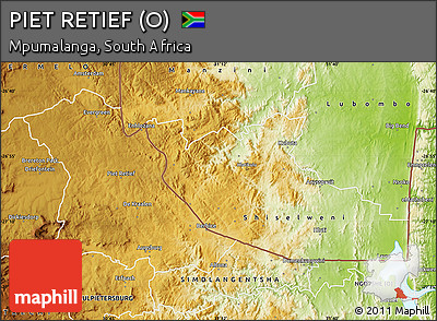 Physical Map of PIET RETIEF (O)
