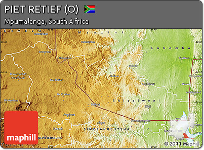 Physical Map of PIET RETIEF (O)