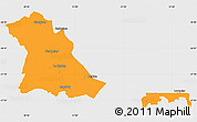 Political Simple Map of PIET RETIEF (O), single color outside