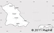 Silver Style Simple Map of PIET RETIEF (O), cropped outside