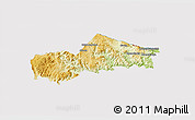 Physical 3D Map of SIMDLANGENTSHA, cropped outside