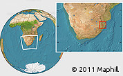 Satellite Location Map of SIMDLANGENTSHA, within the entire country