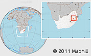 Gray Location Map of VOLKSRUST, highlighted country, within the entire country
