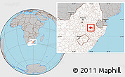 Gray Location Map of VOLKSRUST, highlighted country