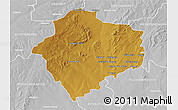 Physical 3D Map of KLERKSDORP, lighten, desaturated
