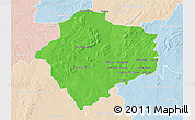 Political 3D Map of KLERKSDORP, lighten