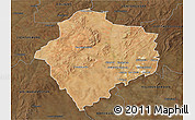 Satellite 3D Map of KLERKSDORP, darken