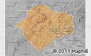 Satellite 3D Map of KLERKSDORP, desaturated