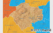Satellite 3D Map of KLERKSDORP, political outside