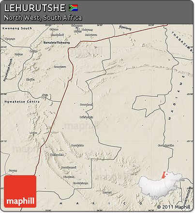 Shaded Relief Map of LEHURUTSHE