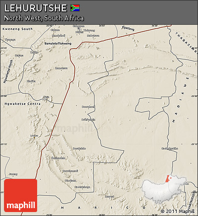 Shaded Relief Map of LEHURUTSHE