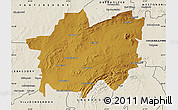 Physical Map of POTCHEFSTROOM, shaded relief outside