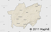 Shaded Relief Map of POTCHEFSTROOM, single color outside