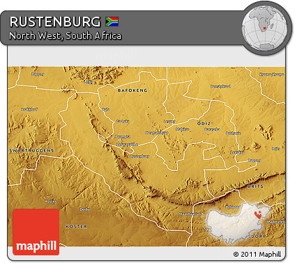 Physical 3D Map of RUSTENBURG