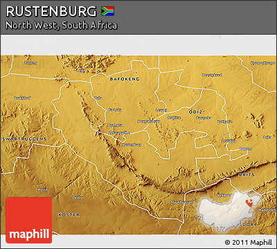 Physical 3D Map of RUSTENBURG