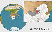 Satellite Location Map of RUSTENBURG, highlighted country, highlighted parent region