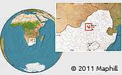 Satellite Location Map of RUSTENBURG, highlighted country