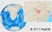 Shaded Relief Location Map of RUSTENBURG