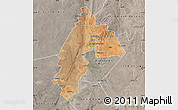 Satellite Map of TAUNG, semi-desaturated
