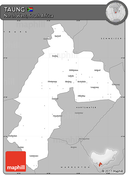 Gray Simple Map of TAUNG