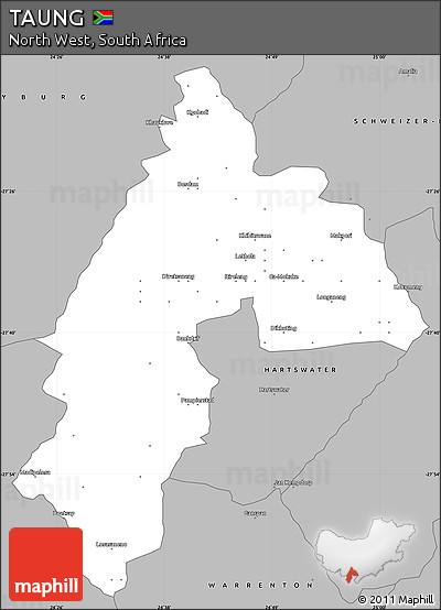 Gray Simple Map of TAUNG