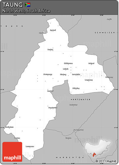 Gray Simple Map of TAUNG