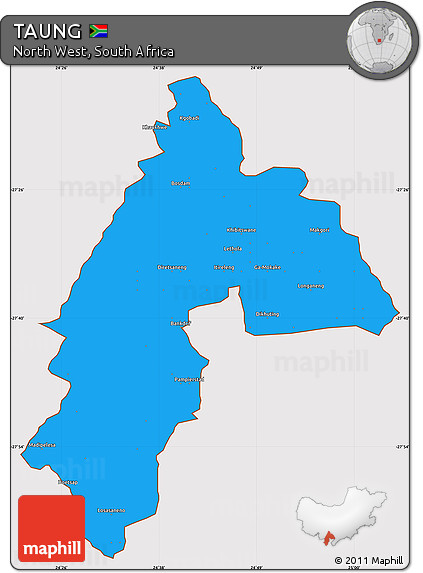 Political Simple Map of TAUNG, cropped outside