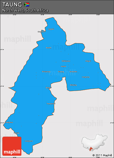 Political Simple Map of TAUNG, cropped outside