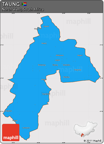 Political Simple Map of TAUNG, cropped outside