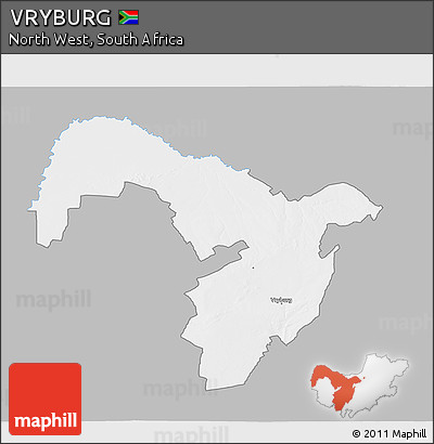 Gray 3D Map of VRYBURG, single color outside