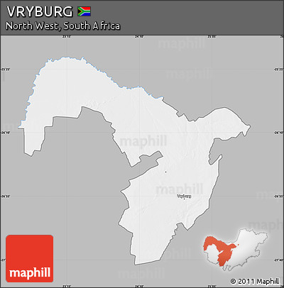 Gray Map of VRYBURG, single color outside