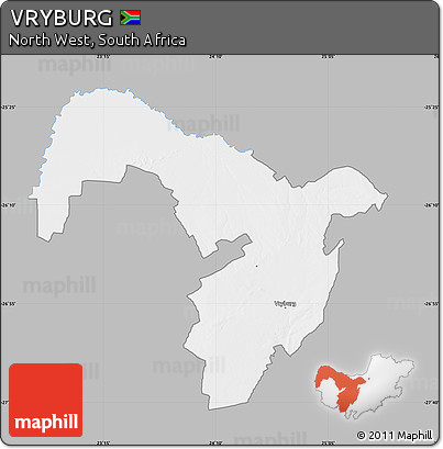 Gray Map of VRYBURG, single color outside