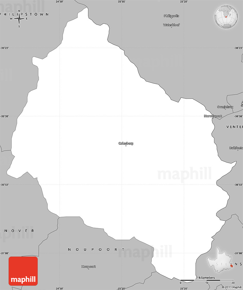 Gray Simple Map of COLESBERG